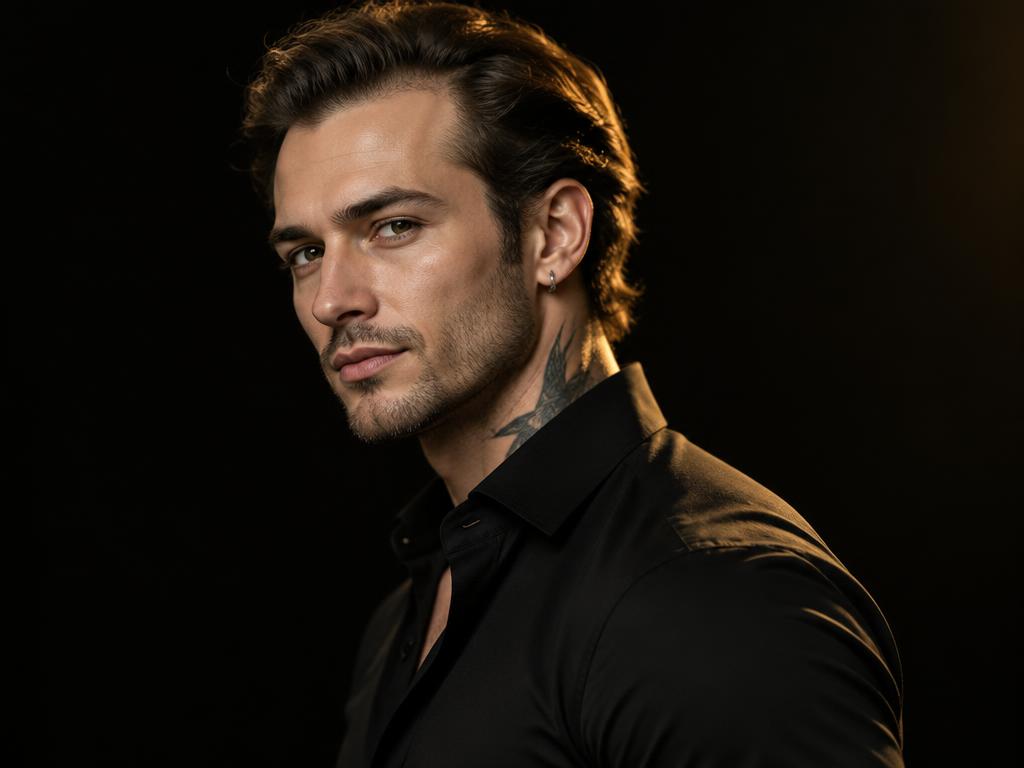 Man with receding hairline in profile